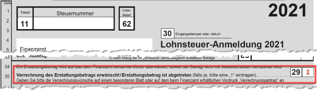 Beispiel Lohnsteuer-Anmeldung