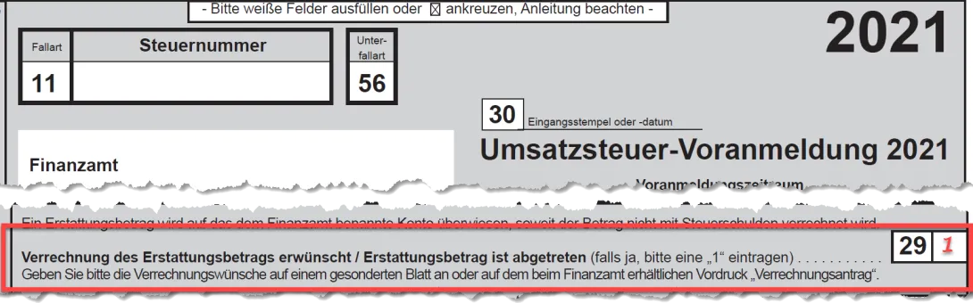 Beispiel Umsatzsteuer-Voranmeldung