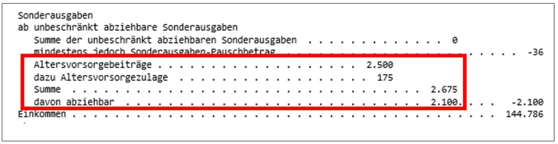 Bescheidauszug Altersvorsorgebeitraege